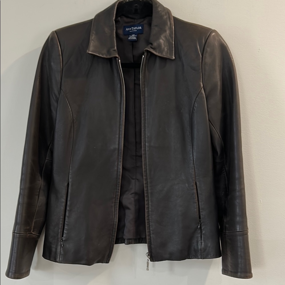 Ann Taylor Women's Brown Leather Jacket